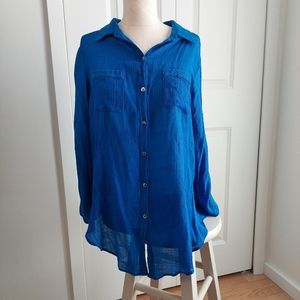 Blue AB Studio Button Up Shirt Size Large